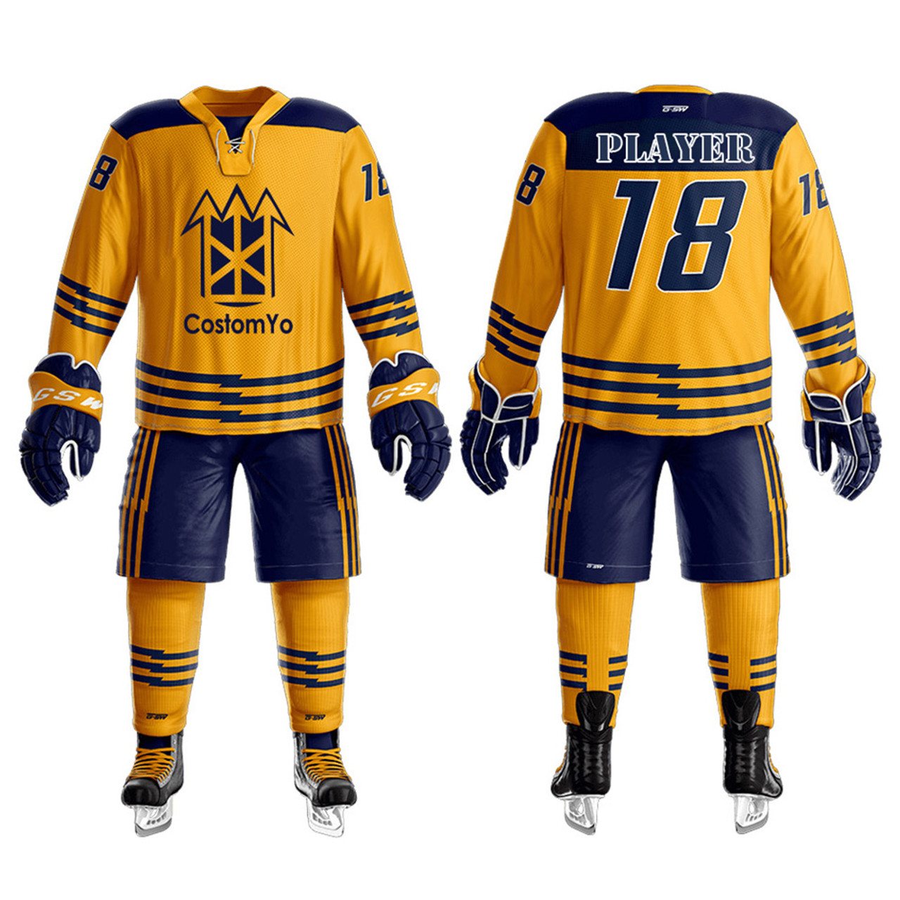 Custom Ice Hockey Sports Type Hockey Team Jersey with your logo , name and  number 034