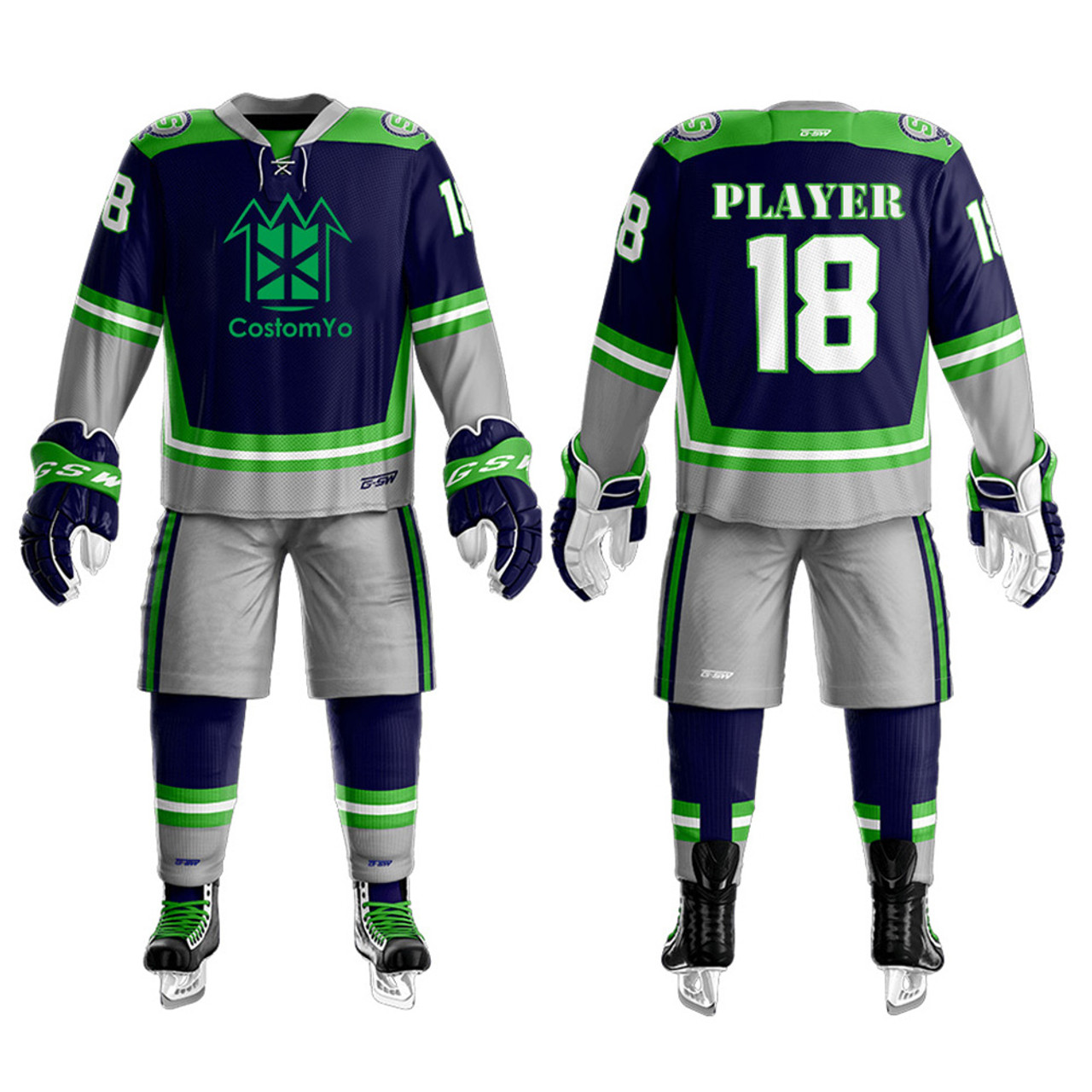 Full Custom Ice Hockey Uniform (Jersey + Pant + Socks) - For Men