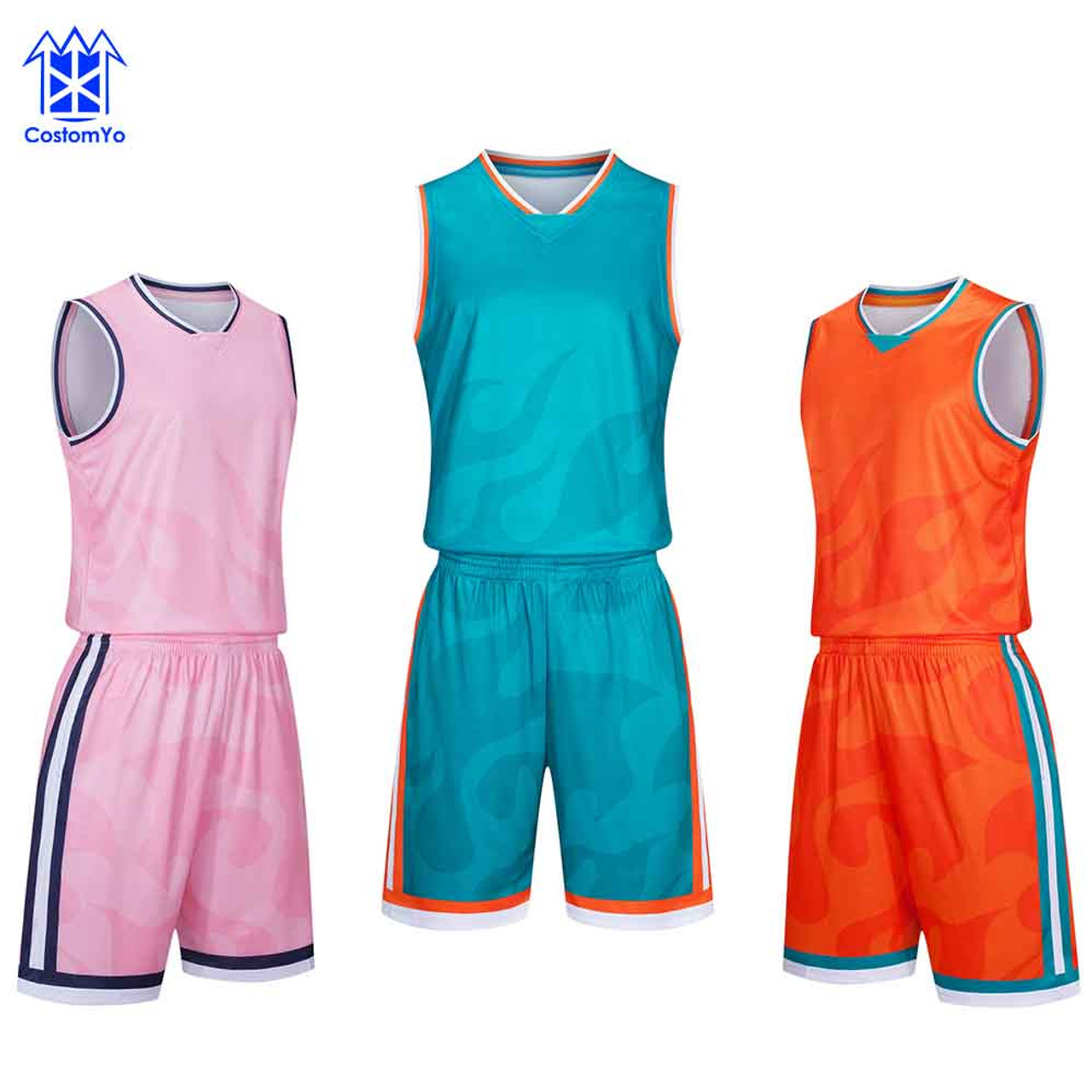 HKsportswear Custom Basketball Jerseys - Retro 3 Color Old School Design- Order Custom Shorts for A Complete Uniform - Team Name, Player Name and Number