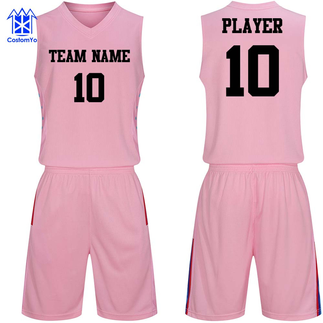 Men's 3 Pink Basketball Jersey Stitched Name Number Sports Fan Clothing  Beige S