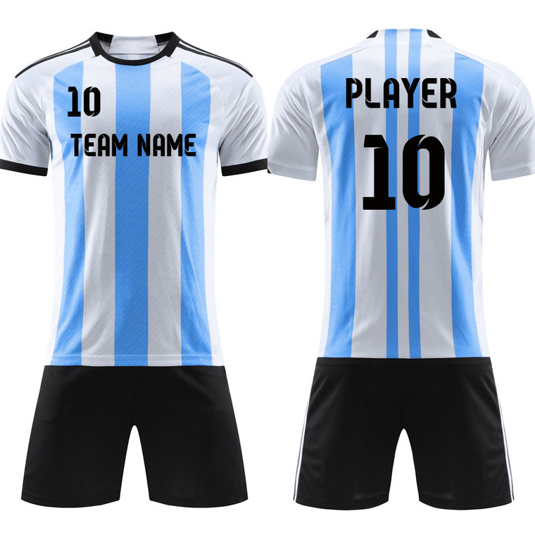 Custom 22-23 Argentina home blue Soccer blank unifroms print Any Name and Number instock Quick-drying uniforms,  after pay can shipping out in 3-4days,