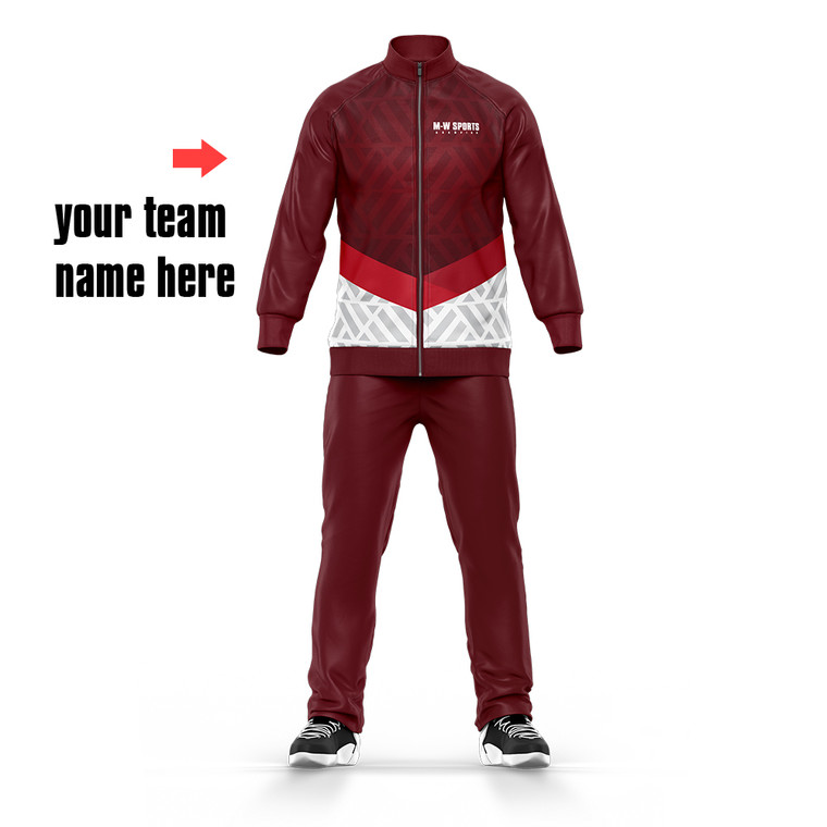 Wholesale Sublimation Men Top And Bottoms Tracksuit Maroon Design Your ...