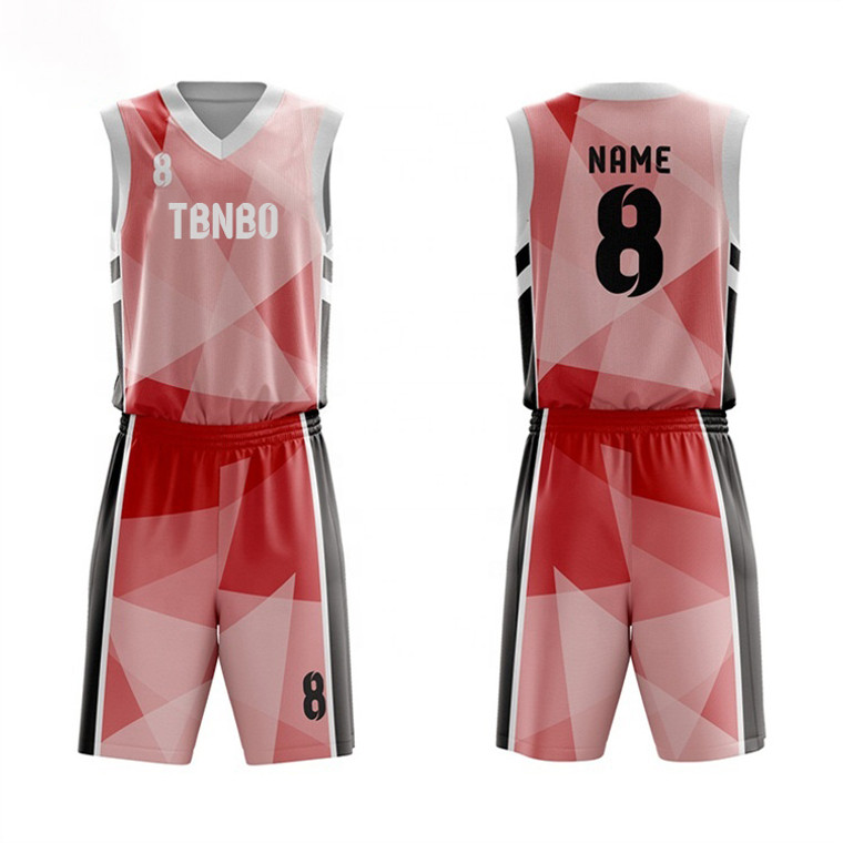 New And Cool Triangle Pattern Basketball Jersey Design With Team Name Logo Numbers