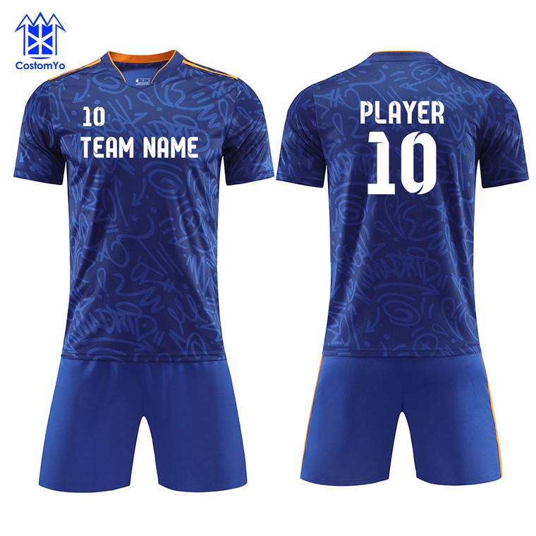 Custom  Real Madrid  club soccer uniforms  instock jerseys print with name and number,  after pay can shipping out in 3-4days,