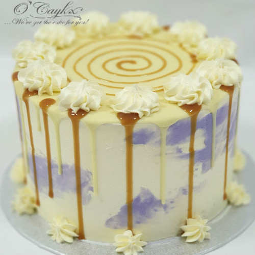 Stained BC Cake White Chocolate  & Caramel Drip