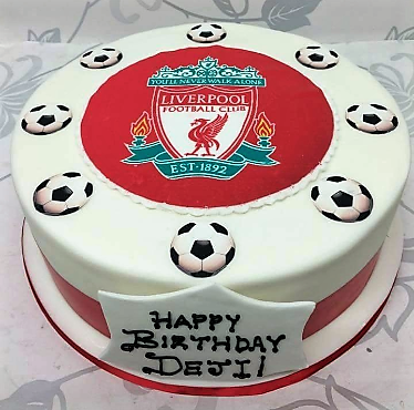 Liverpool FC cake | Birthday cake flavors, Cake, Football birthday cake