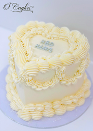 Single Colour  Vintage Buttercream Cake - Heart