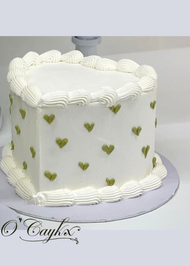 Vintage Piped Heart Buttercream Cake