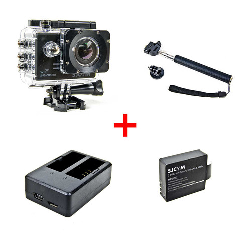 SJCAM SJ5000X Elite Edition Action Camera + 1x Selfie Stick (Monopod) + 1x Extra Battery + 1x Dual-Slot Charger