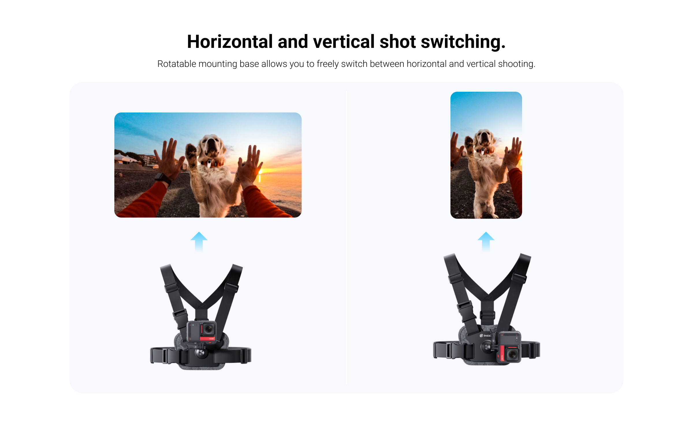 Insta360 Chest Strap - Horizontal and vertical shot switching
