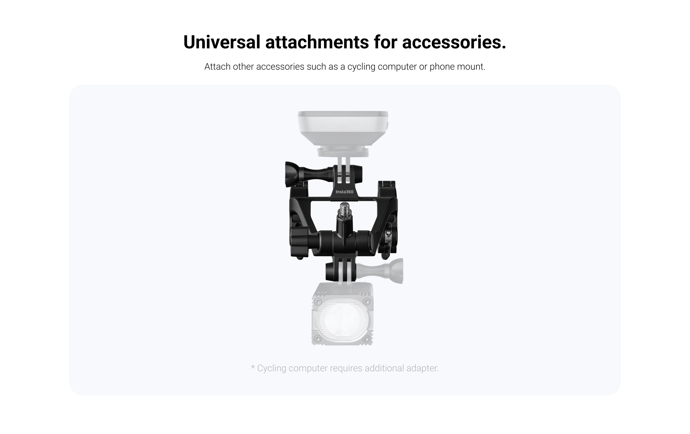 Insta360 X3 Third-Person Bike Handlebar Mount - Universal attachments for accessories