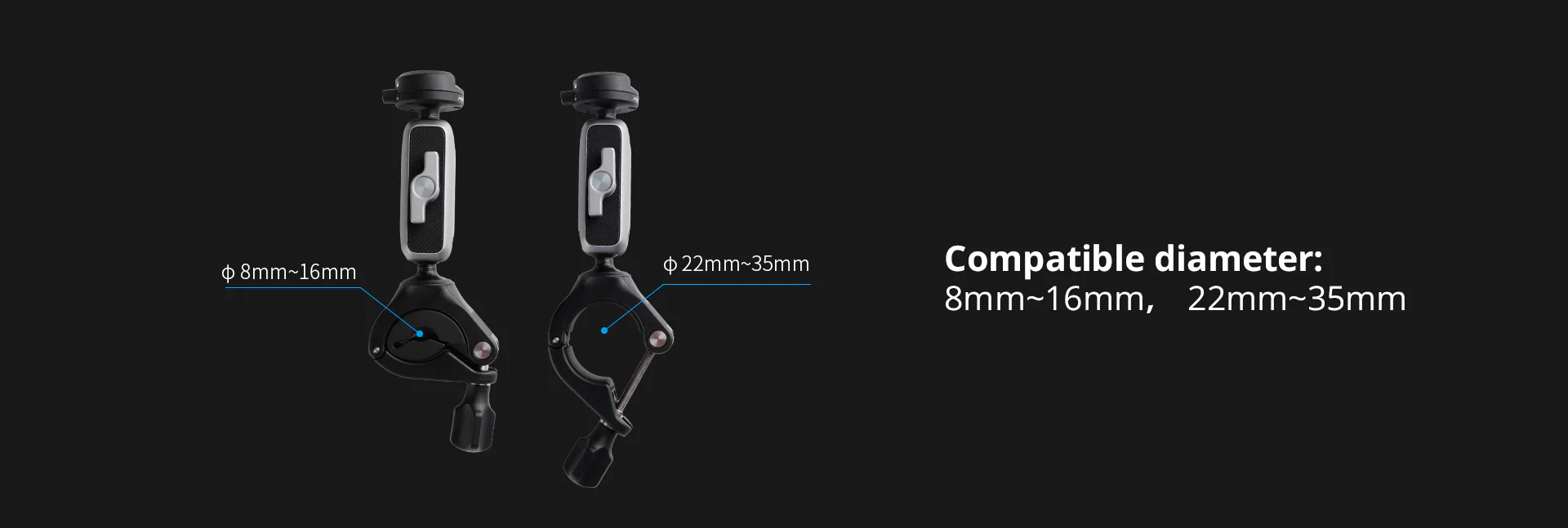 pgytech p-gm-222 caplock action camera handlebar mount - bike handlebar mount