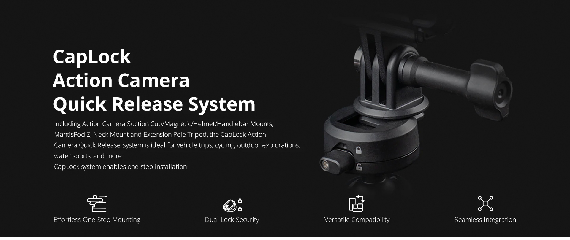 pgytech p-gm-223 caplock action camera suction mount