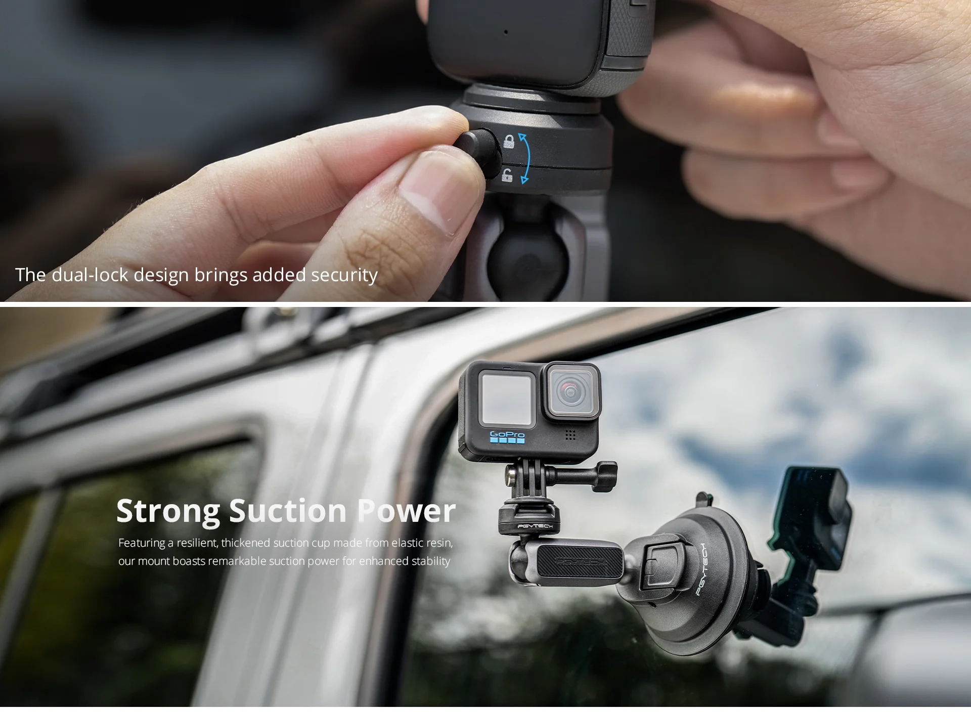 pgytech p-gm-223 caplock action camera suction mount
