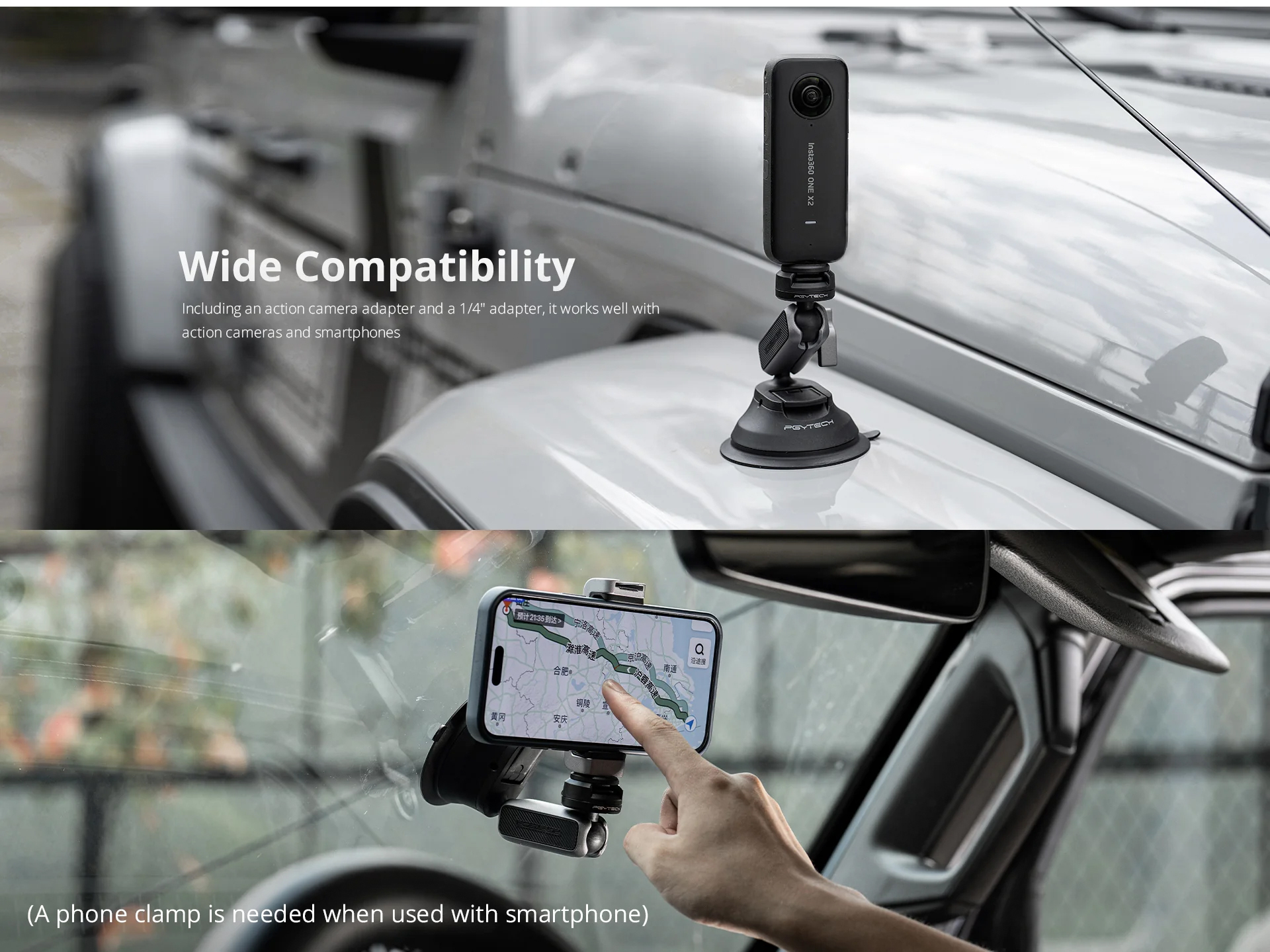 pgytech p-gm-223 caplock action camera suction mount