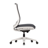 Chaise ergonomique ofinto Ergo blanche, vue de côté – mécanisme synchrone automatique sans accoudoirs
