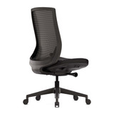 Chaise de bureau ofinto Ergo noire avec dossier en résille respirante, sans accoudoirs – silhouette élancée