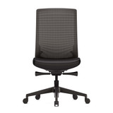 Chaise de bureau ofinto Ergo noire sans accoudoirs – design minimaliste avec soutien lombaire intégré
