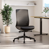 Chaise de bureau ergonomique ofinto Ergo noire sans accoudoirs – design moderne avec mécanisme synchrone automatique