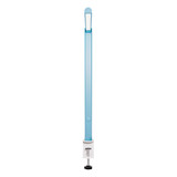 ofinto Lumino Desk bleue avec pince de table blanche – lampe LED de bureau en position verticale avec système de pince, vue de face