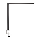 ofinto Lumino Desk noire avec pince de table blanche – lampe LED de bureau avec support à pince peu encombrant, vue de côté