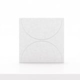 Soft Panel pour meuble Cubox en gris glacier sans bouton métallique, photo en studio, vue de face, motif de deux arcs opposés