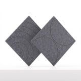 Soft Panel pour meuble Cubox en gris granit sans bouton métallique, photo en studio, deux panneaux disposés en losange