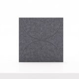 Soft Panel pour meuble Cubox en gris granit sans bouton métallique, photo en studio, vue de face, motif de deux arcs opposés