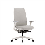 Chaise de bureau ofinto Cloud blanche avec accoudoirs sans appuie-tête, chaise de bureau ergonomique