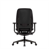 Chaise de bureau ofinto Cloud noir avec accoudoirs sans appuie-tête, vue de dos avec soutien lombaire intégré