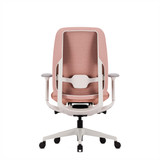 Chaise de bureau ofinto Cloud rouge avec accoudoirs sans appuie-tête, vue de dos avec soutien lombaire intégré