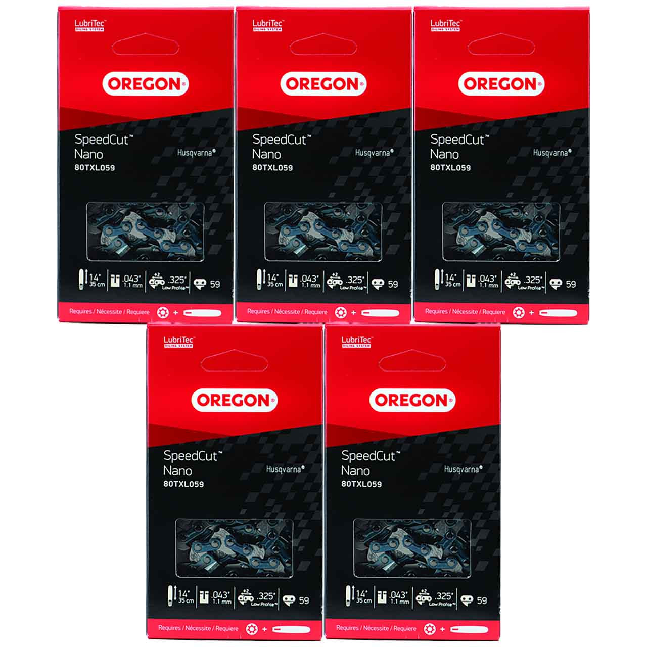 Oregon 80TXL059G SpeedCut Chain - Fits 14", .043" Gauge, 59DL - 5 PACK