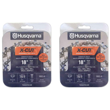 HUSQVARNA Chains - X -CUT SP33G ,18"BAR, 72 DRIVE LINKS, .050"GAUGE, .325" - 2 PACK