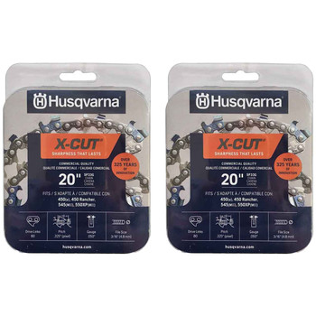 HUSQVARNA Chains - X -CUT SP33G ,20"BAR, 80 DRIVE LINKS, .050"GAUGE, .325" - 2 PACK