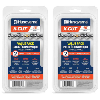 HUSQVARNA Chains - X -CUT (2pk) ,16"BAR, 66 DRIVE LINKS, .050"GAUGE, .325"  - 2 PACK