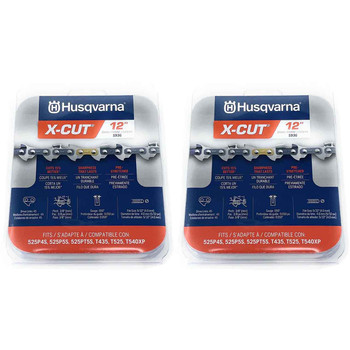 HUSQVARNA Chains - X -CUT S93G ,12"BAR, 45 DRIVE LINKS, .050"GAUGE, 3/8"   - 2 PACK