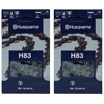 HUSQVARNA Chains - H83 ,36"BAR, 115 DRIVE LINKS, .063"GAUGE, 3/8" - 2 PACK