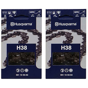HUSQVARNA Chains - H38 ,14"BAR, 52 DRIVE LINKS, .043"GAUGE, 3/8"  - 2 PACK