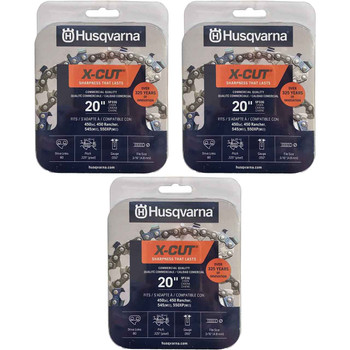 HUSQVARNA Chains - X -CUT SP33G ,20"BAR, 80 DRIVE LINKS, .050"GAUGE, .325"  - 3 PACK