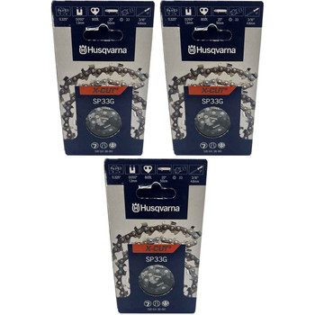 HUSQVARNA Chains - X -CUT SP33G ,20"BAR, 80 DRIVE LINKS, .050"GAUGE, .325" PITCH - 3 PACK