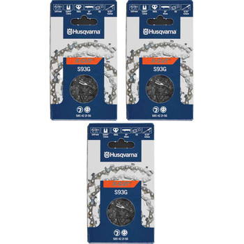HUSQVARNA Chains - X -CUT S93G ,16"BAR, 56 DRIVE LINKS, .050"GAUGE, 3/8"   - 3 PACK
