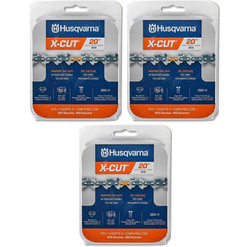 HUSQVARNA Chains - H80 ,20"BAR, 72 DRIVE LINKS, .050"GAUGE, 3/8"  - 3 PACK