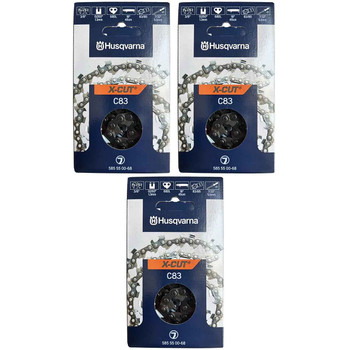 HUSQVARNA Chains - X -CUT C83 ,18"BAR, 68 DRIVE LINKS, .050"GAUGE, 3/8"  - 3 PACK