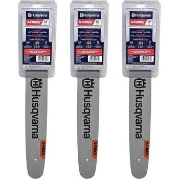 HUSQVARNA Guide Bar  - X -Force ,18"BAR, 72 DRIVE LINKS, .050"GAUGE, .325"   - 3 PACK