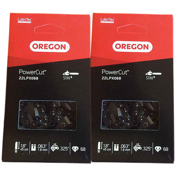POWER CUT CHAINSAW CHAIN .325" 22LPX068G (2-PACK)