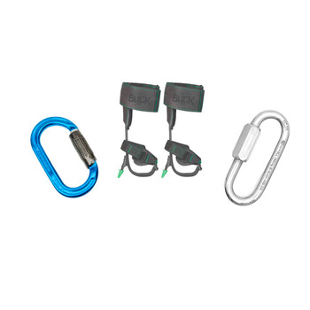 Blue CARABINERS Kit With Polish Quick Link Connectors And Aluminum Tree Climber Spikes