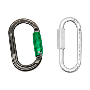 Titanium/Green CARABINERS Kit With Polish Quick Link Connectors