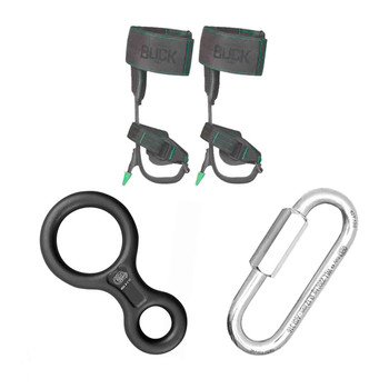 Black 8 Classic Tactical Descender Kit With Polish Quick Link Connectors And Aluminum Tree Climber S
