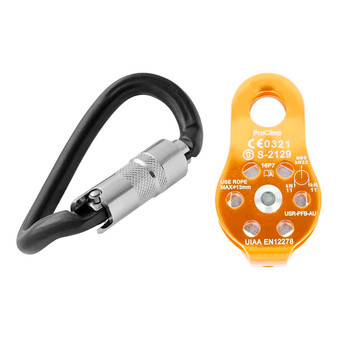 Black OVALONE DNA Steel Carabiner Kit With Orange Aluminum Pulley