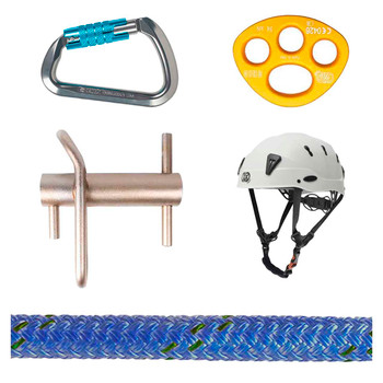 Blue Matador Bull Rope , PORT-A-WRAP And Hardware Kit With White SPIN Professional shock-absorbing H
